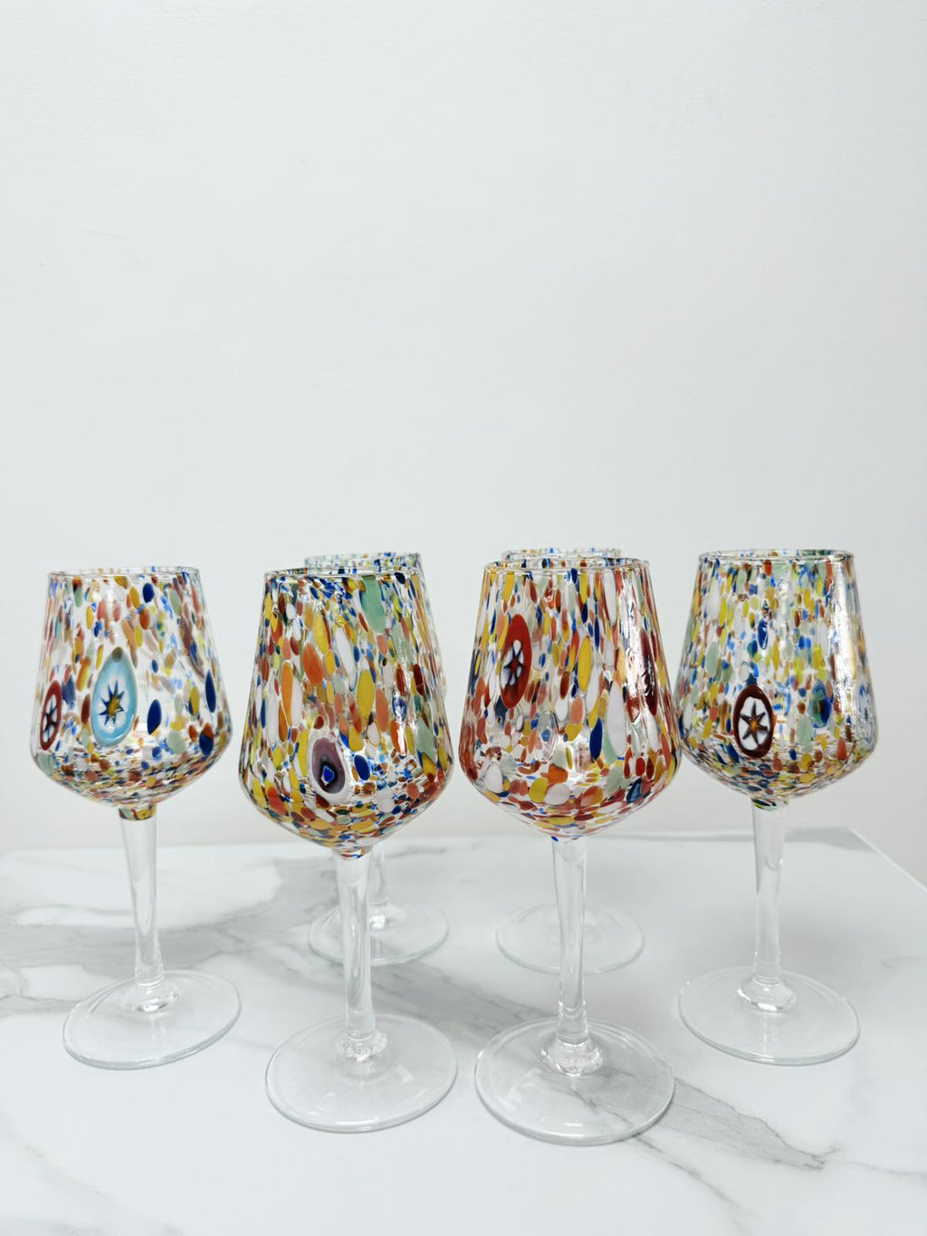 Murano Wine Glass | Certified Murano Glass | Made in Italy | Handmade Wine Goblet | Collection B8