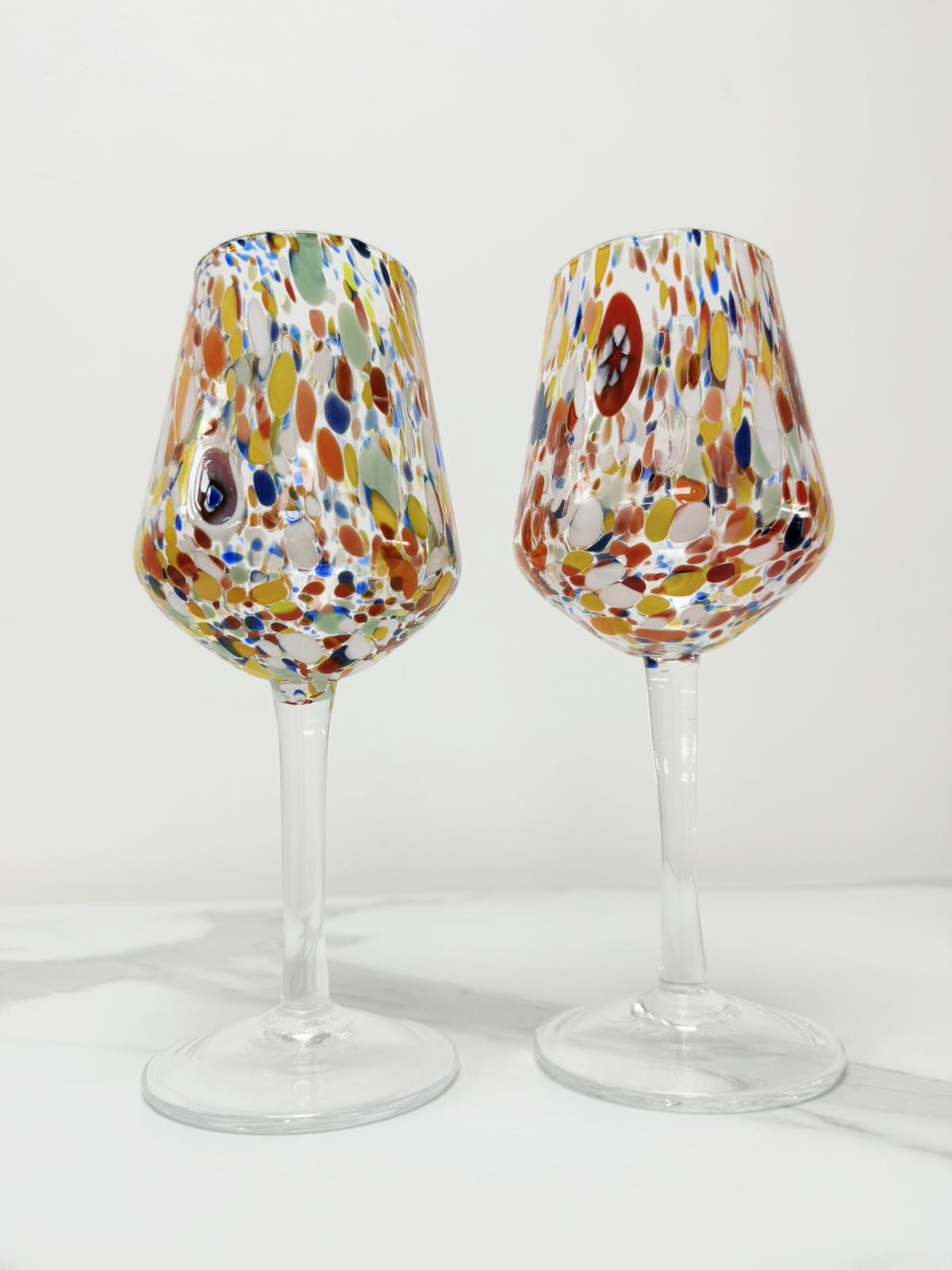 Murano Wine Glass | Certified Murano Glass | Made in Italy | Handmade Wine Goblet | Collection B8