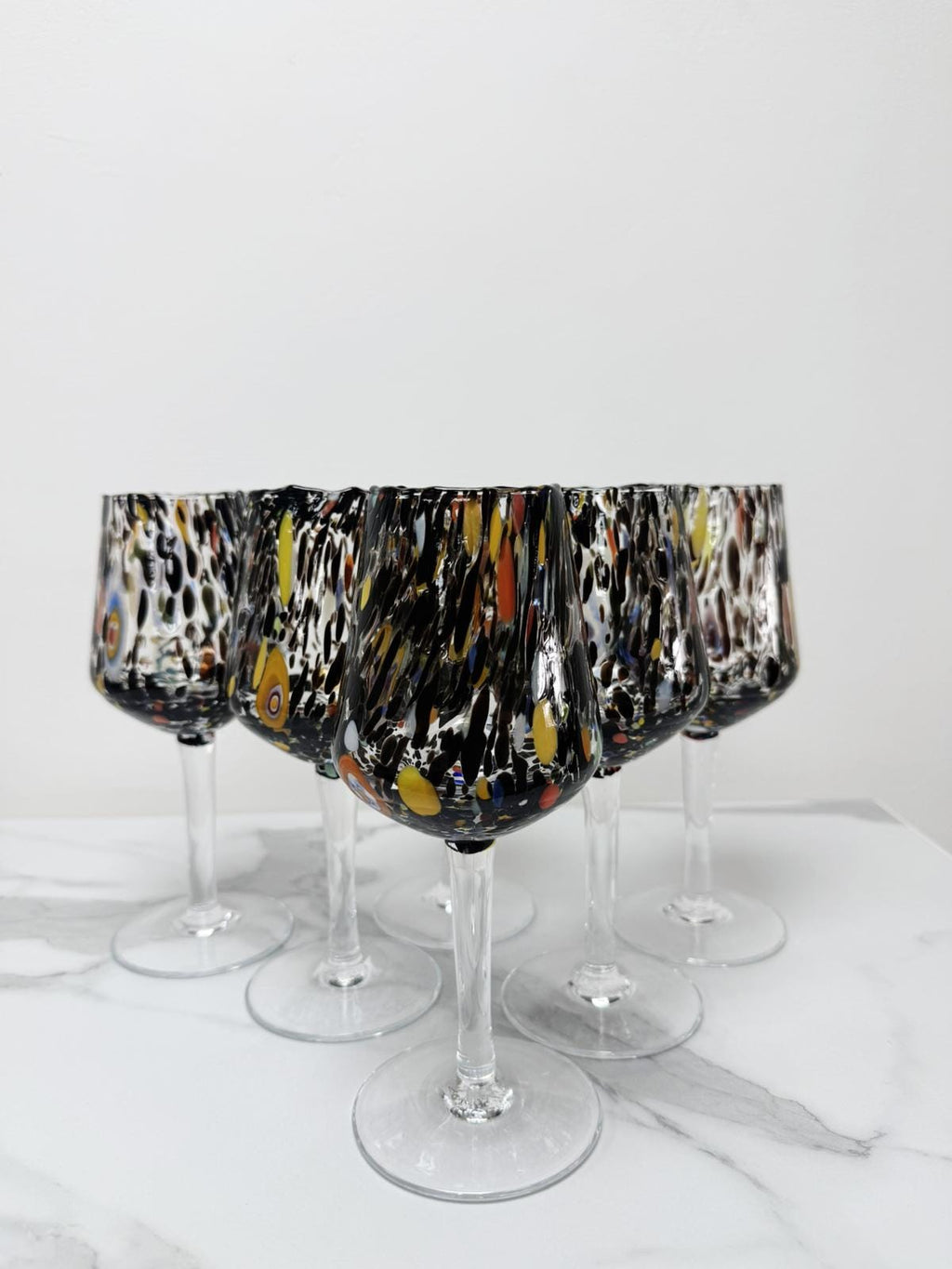 Murano Wine Glass | Certified Murano Glass | Made in Italy | Handmade Wine Goblet | Collection B8