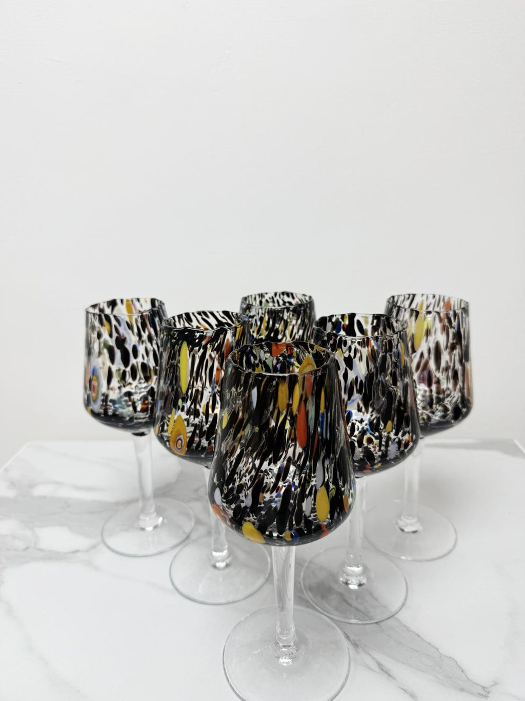 Murano Wine Glass | Certified Murano Glass | Made in Italy | Handmade Wine Goblet | Collection B8