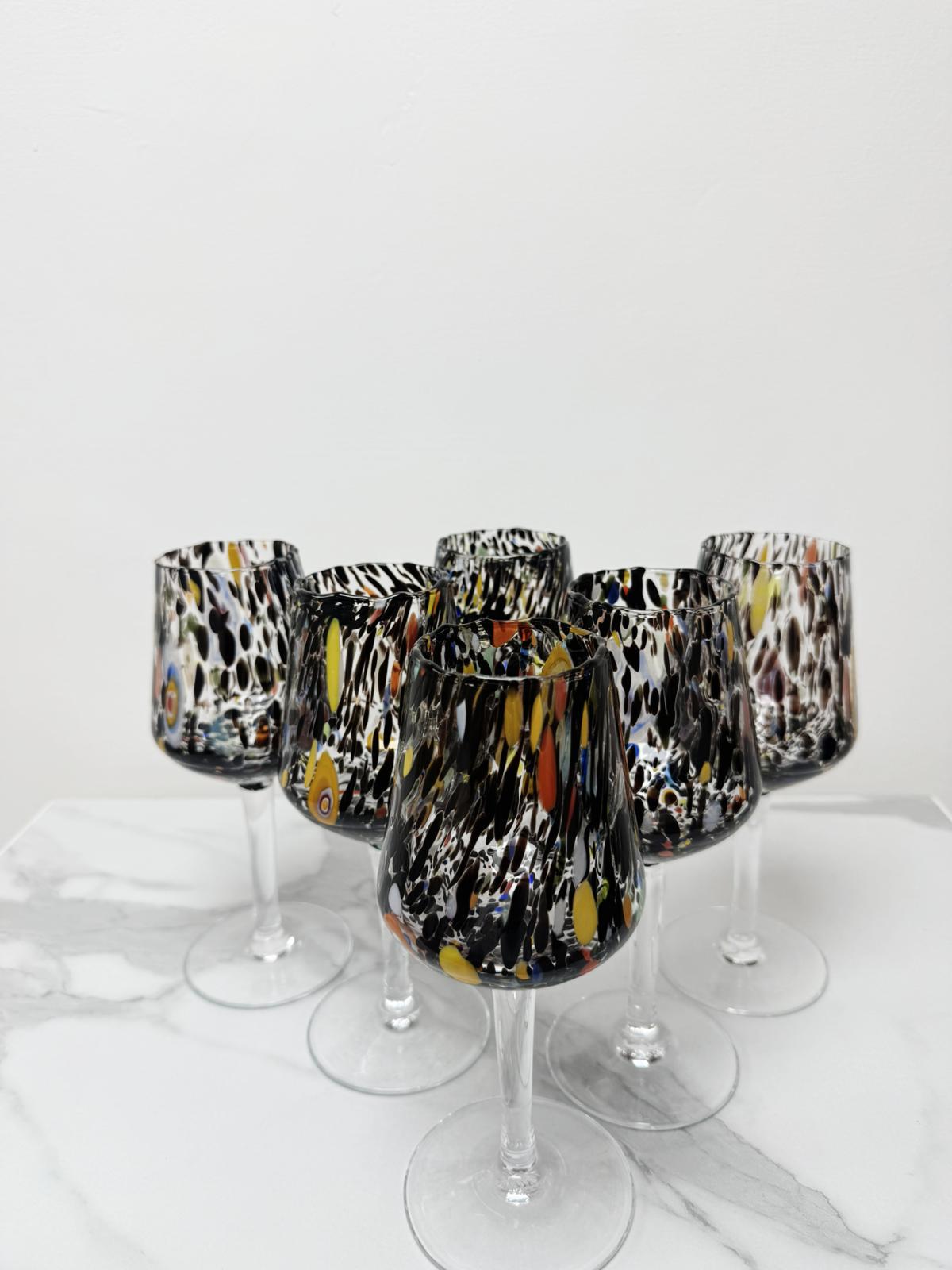 Murano Wine Glass | Certified Murano Glass | Made in Italy | Handmade Wine Goblet | Collection B8