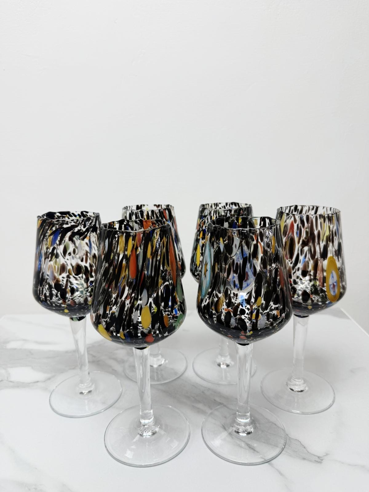 Murano Wine Glass | Certified Murano Glass | Made in Italy | Handmade Wine Goblet | Collection B8