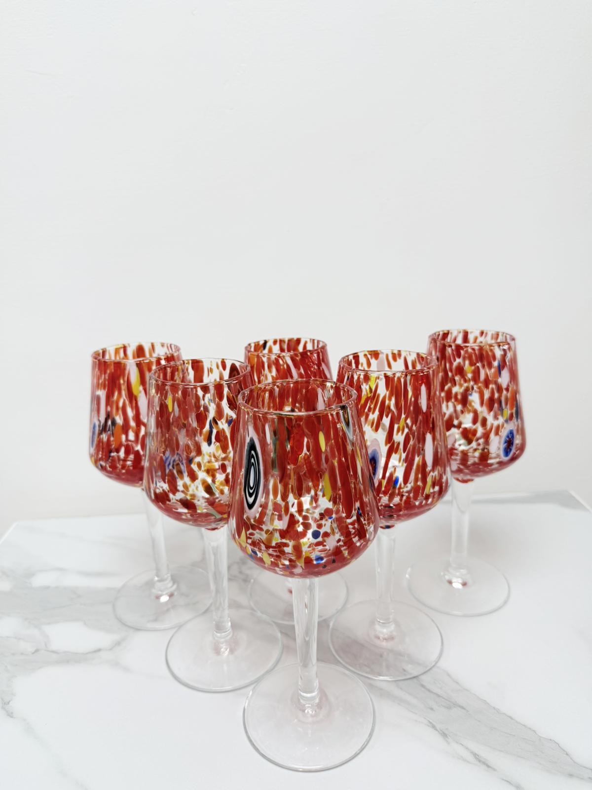 Murano Wine Glass | Certified Murano Glass | Made in Italy | Handmade Wine Goblet | Collection B8