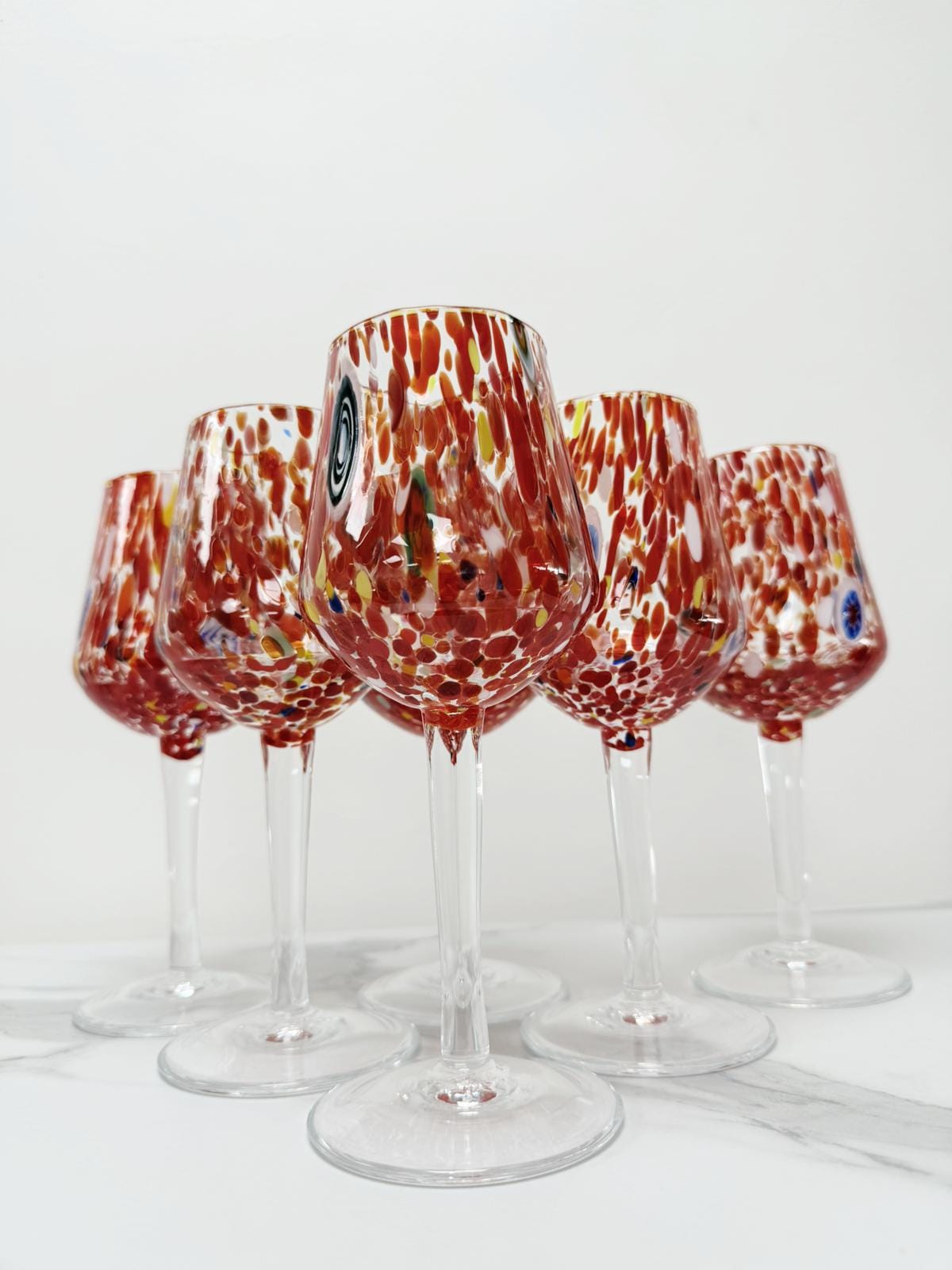 Murano Wine Glass | Certified Murano Glass | Made in Italy | Handmade Wine Goblet | Collection B8