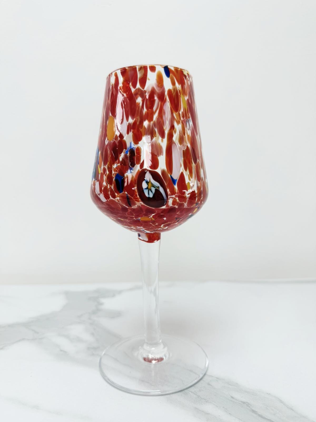 Murano Wine Glass | Certified Murano Glass | Made in Italy | Handmade Wine Goblet | Collection B8