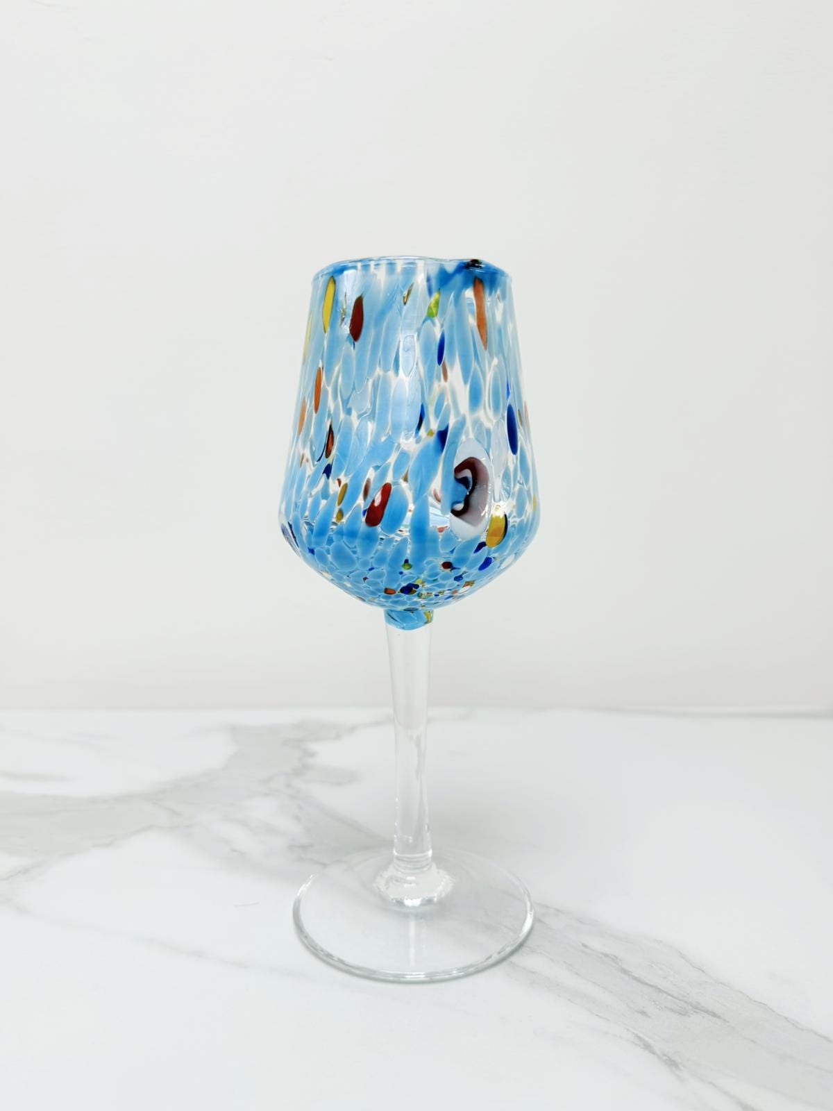 Murano Wine Glass | Certified Murano Glass | Made in Italy | Handmade Wine Goblet | Collection B8