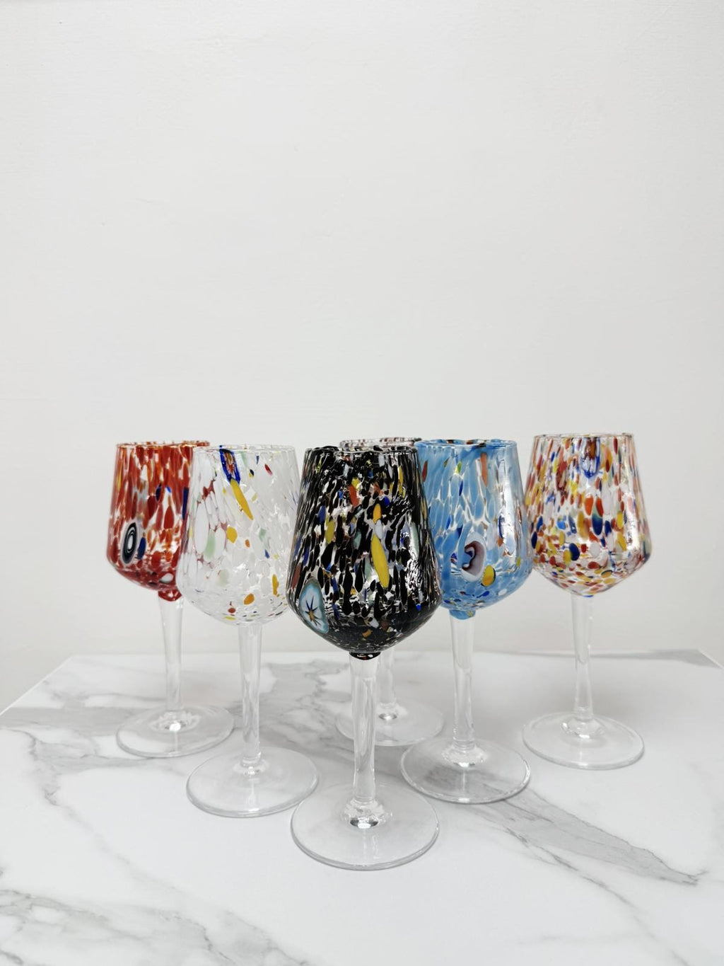 Murano Wine Glass | Certified Murano Glass | Made in Italy | Handmade Wine Goblet | Collection B8