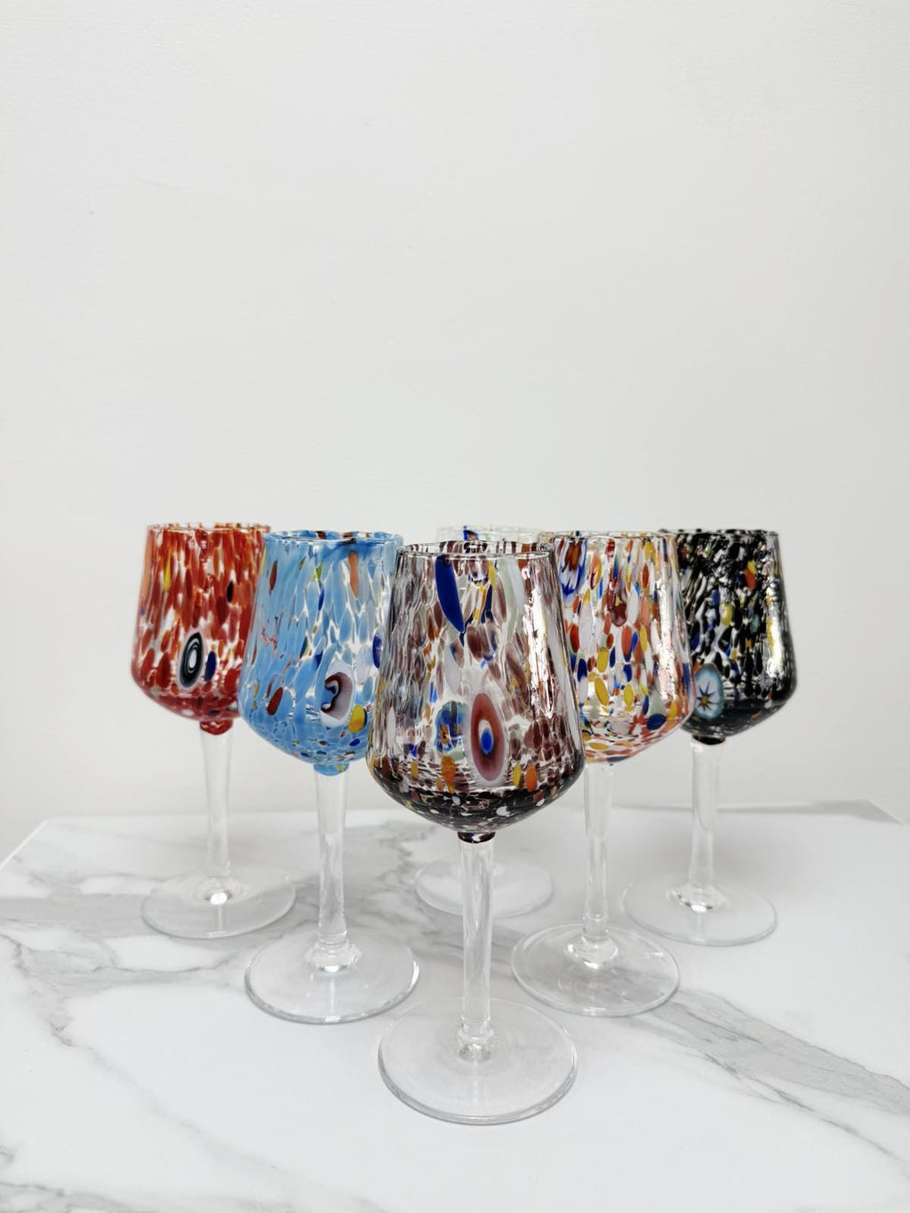 Murano Wine Glass | Certified Murano Glass | Made in Italy | Handmade Wine Goblet | Collection B8