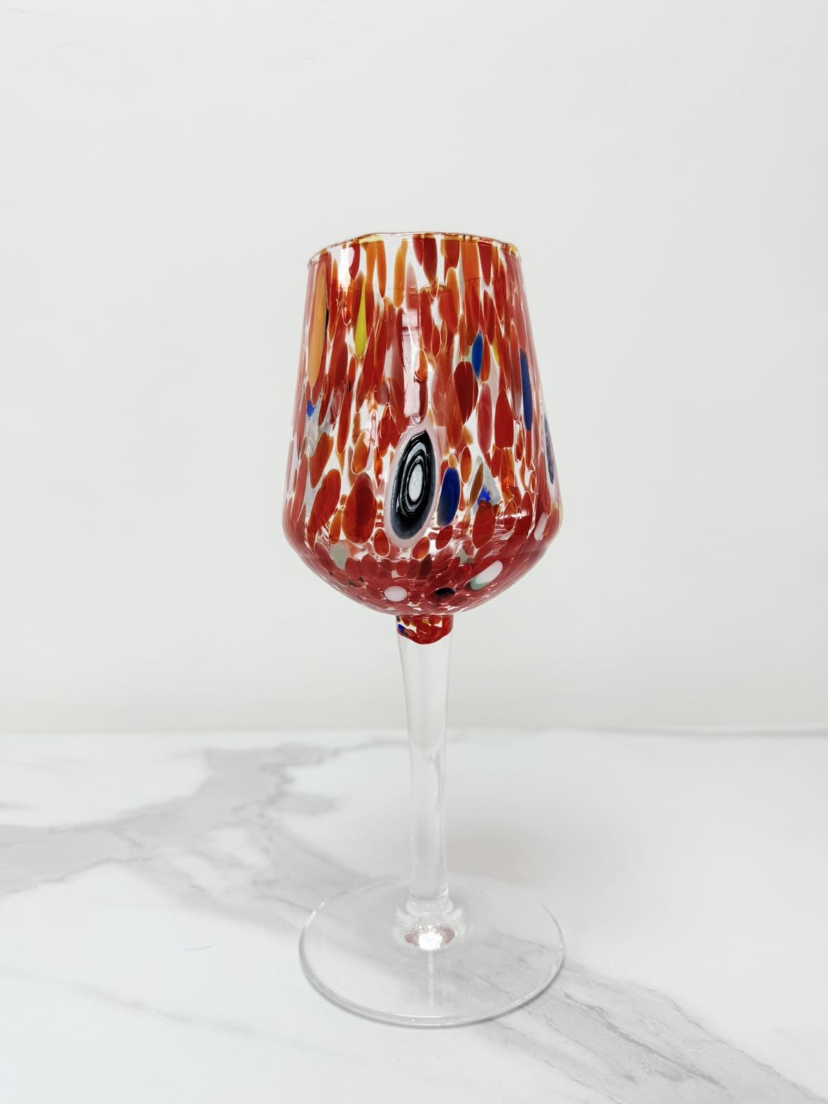 Murano Wine Glass | Certified Murano Glass | Made in Italy | Handmade Wine Goblet | Collection B8