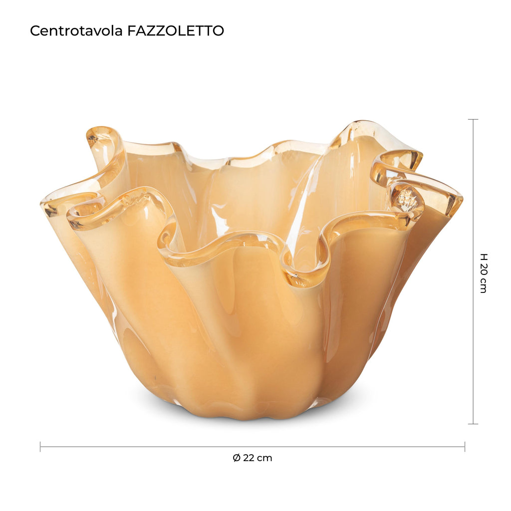 Murano Glass Centerpiece | Certified Murano Glass | Made in Italy | Table Decoration | Collection Fazzoletto