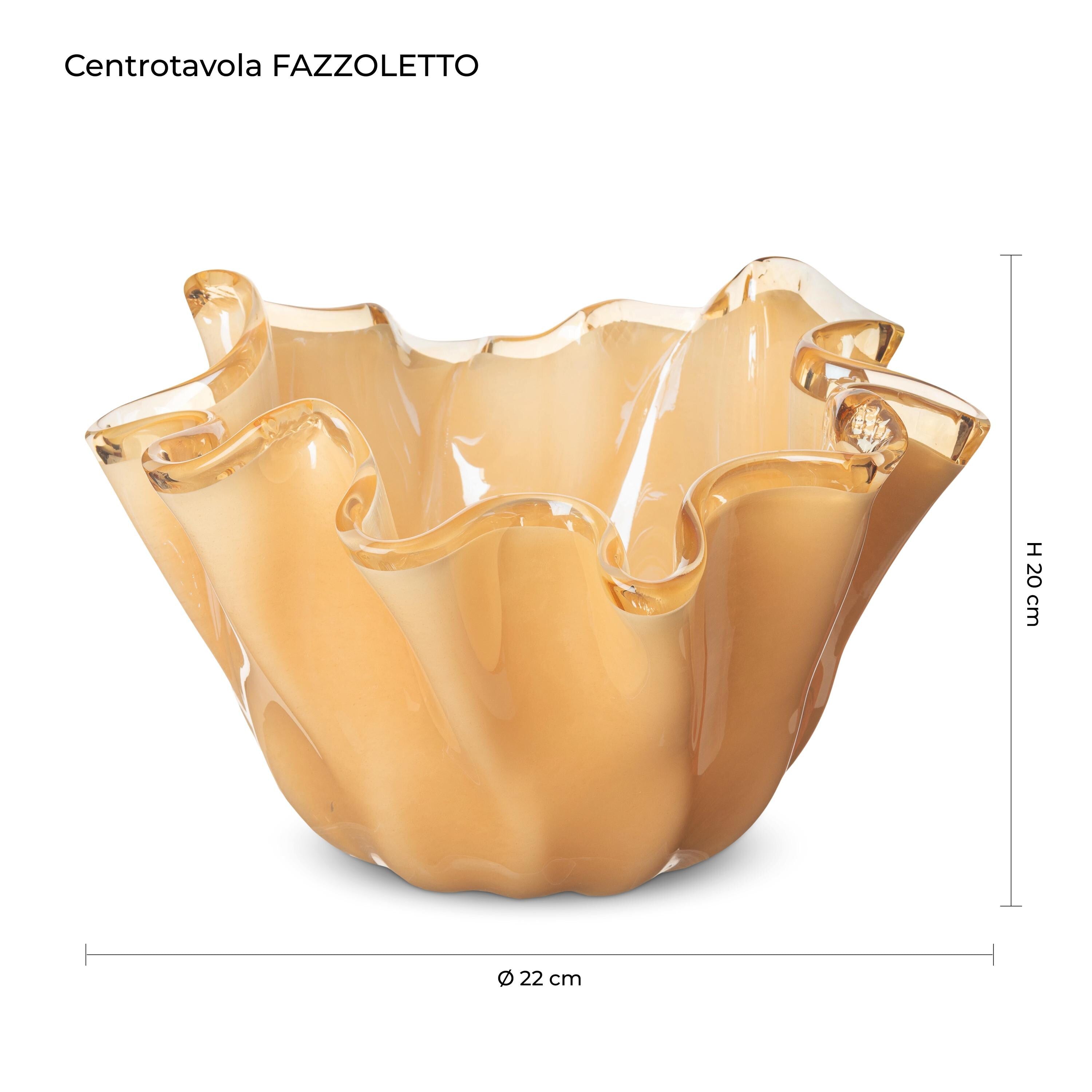 Murano Glass Centerpiece | Certified Murano Glass | Made in Italy | Table Decoration | Collection Fazzoletto