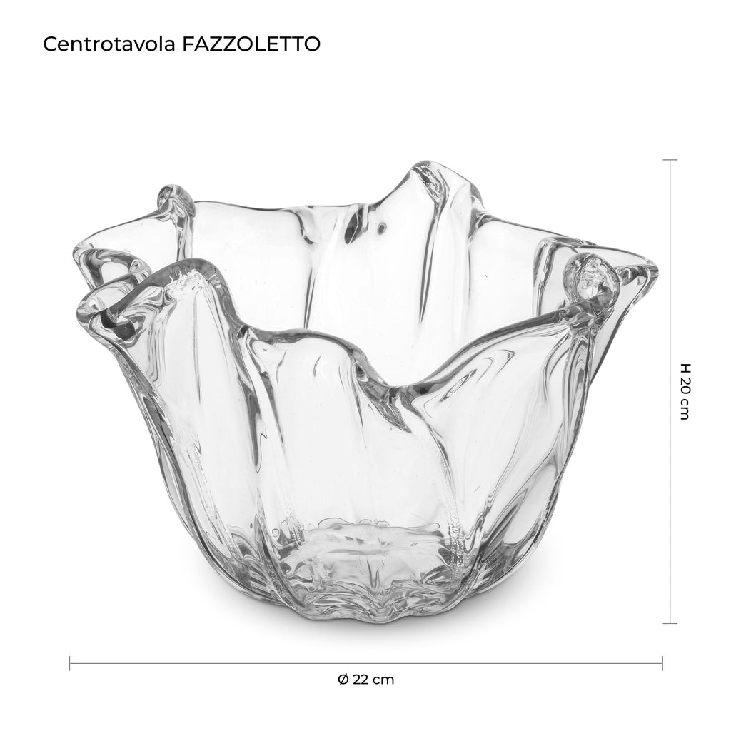 Murano Glass Centerpiece | Certified Murano Glass | Made in Italy | Table Decoration | Collection Fazzoletto