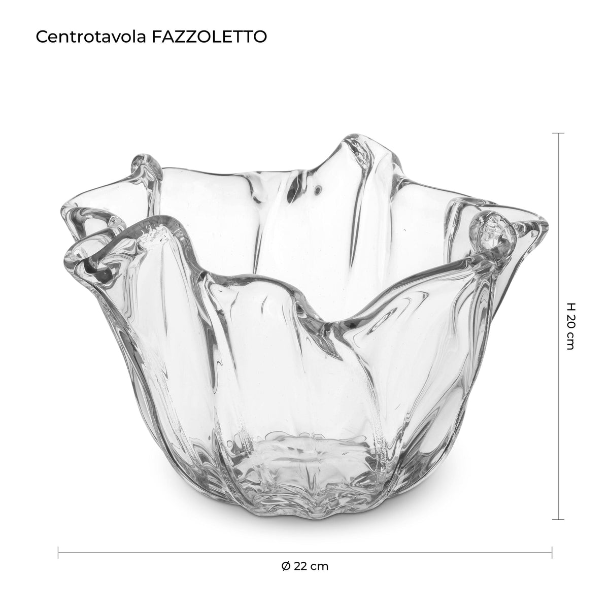 Murano Glass Centerpiece | Certified Murano Glass | Made in Italy | Table Decoration | Collection Fazzoletto