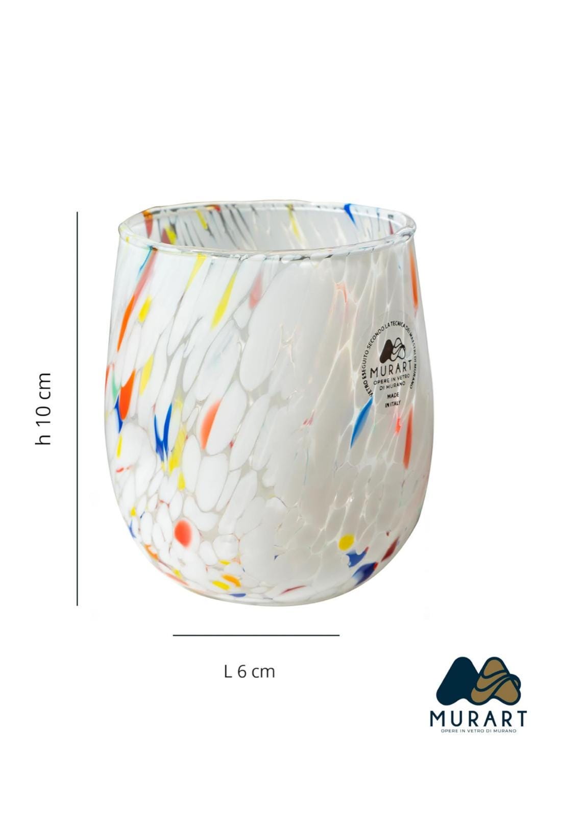 Murano Drinking Glass | Certified Murano Glass | Made in Italy | Water Glass | Collection Onde