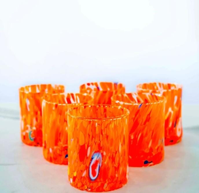 MurArt Bicchieri in vetro di Murano Collezione Tower B1 Set da 6 bicchieri da 300ml