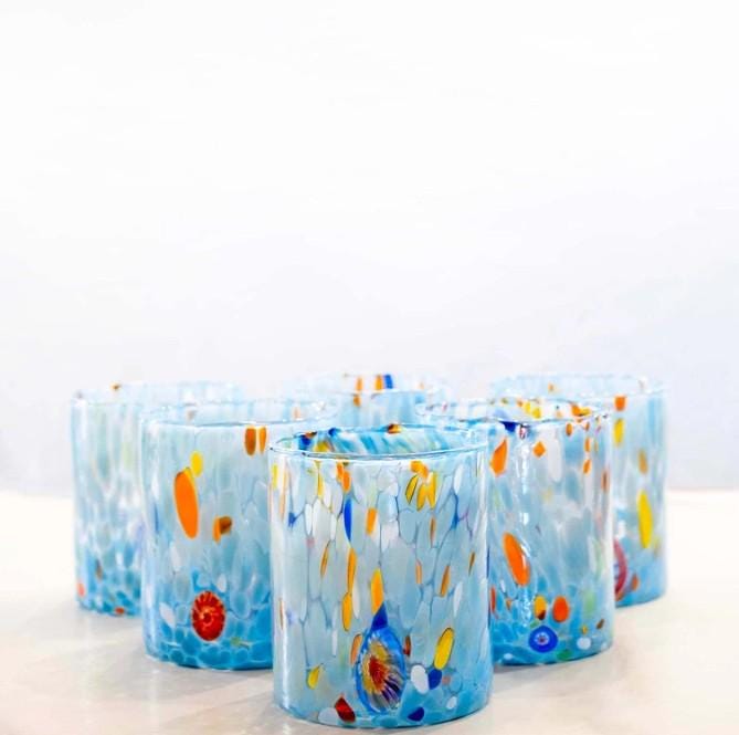 MurArt Bicchieri in vetro di Murano Collezione Tower B1 Set da 6 bicchieri da 300ml