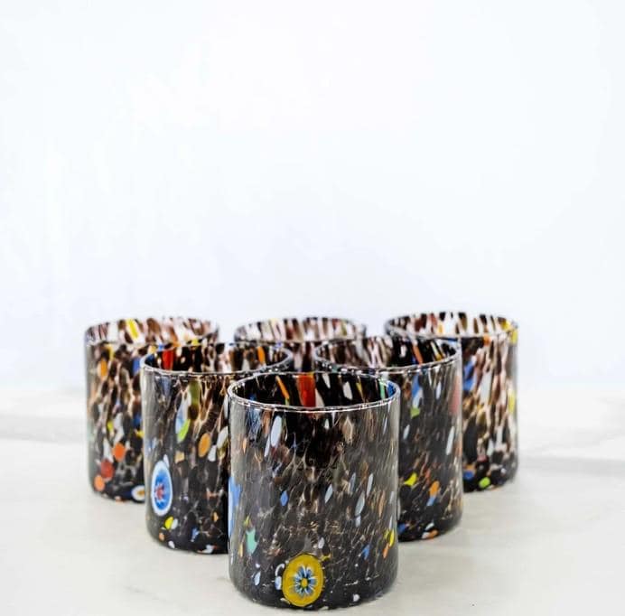 MurArt Bicchieri in vetro di Murano Collezione Tower B1 Set da 6 bicchieri da 300ml
