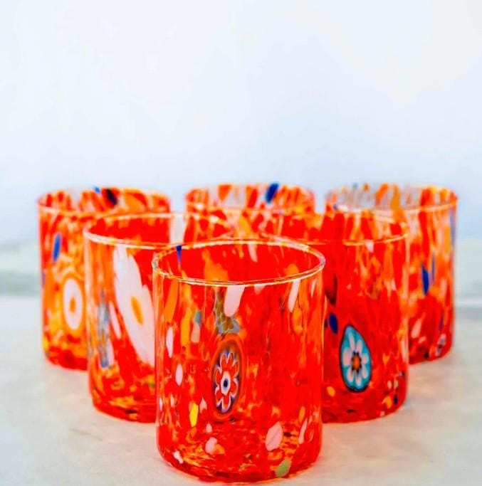 MurArt Bicchieri in vetro di Murano Collezione Tower B1 Set da 6 bicchieri da 300ml