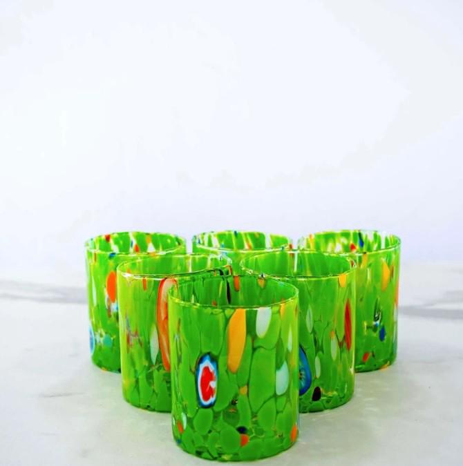 MurArt Bicchieri in vetro di Murano Collezione Tower B1 Set da 6 bicchieri da 300ml
