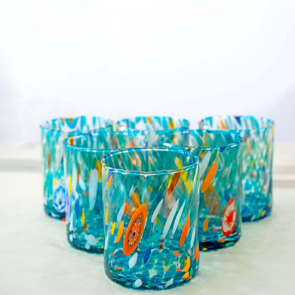 MurArt Bicchieri in vetro di Murano Collezione Tower B1 Set da 6 bicchieri da 300ml