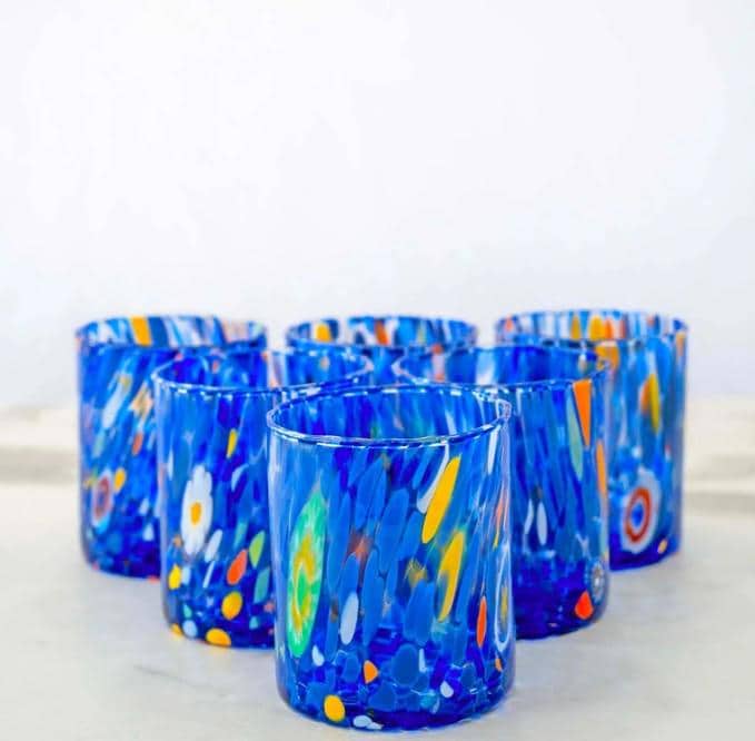 MurArt Bicchieri in vetro di Murano Collezione Tower B1 Set da 6 bicchieri da 300ml