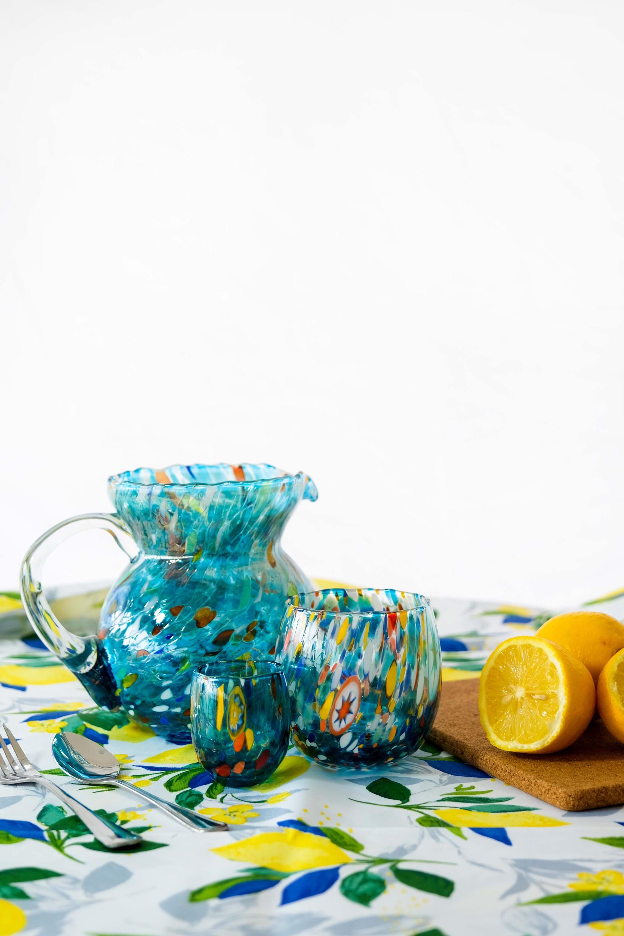 Murano Glass Carafe | Certified Murano Glass | Made in Italy | Decorative Pitcher | Collection Marea