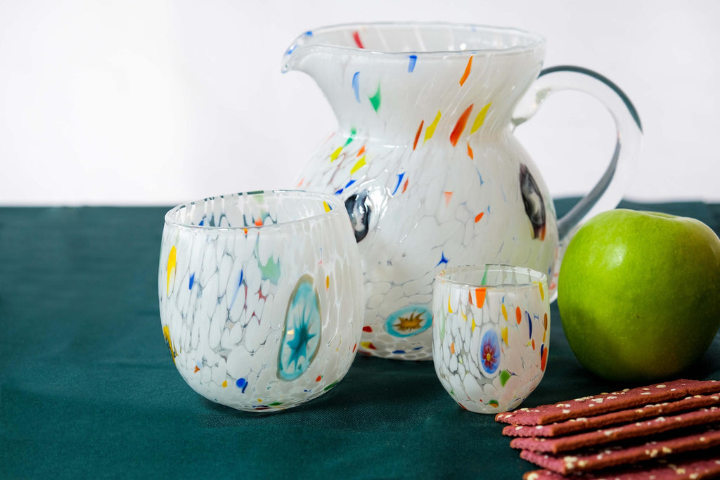 Murano Glass Carafe | Certified Murano Glass | Made in Italy | Decorative Pitcher | Collection Marea
