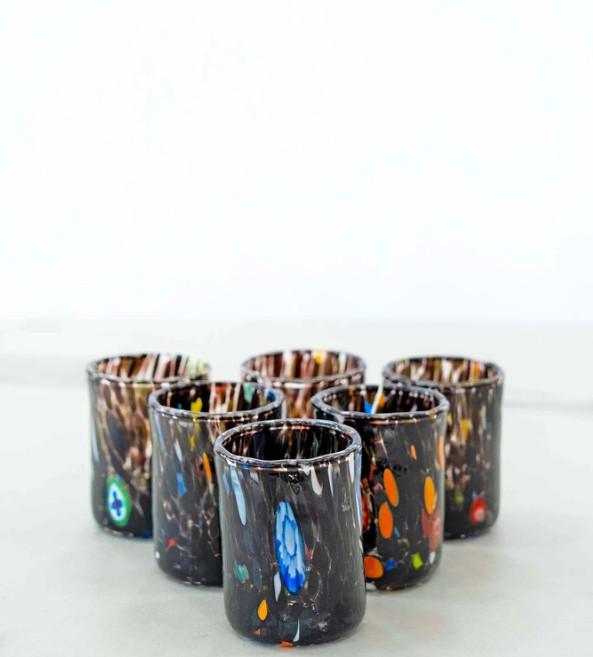 MurArt Bicchieri da Liquore di Murano Collezione Tower B1 Set da 6 bicchieri da 30ml