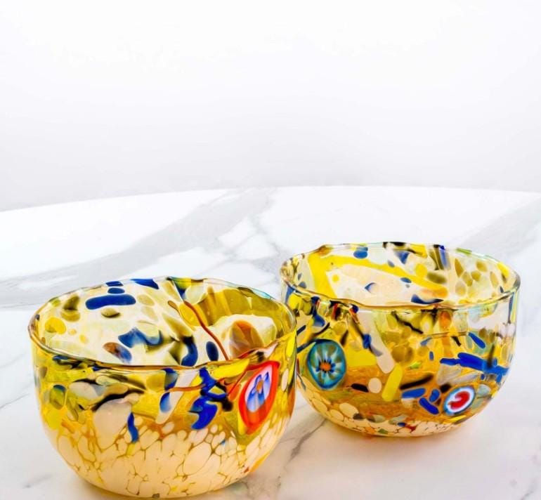 MurArt Coppette in Vetro di Murano Collezione Decoro MG diametro 12 cm
