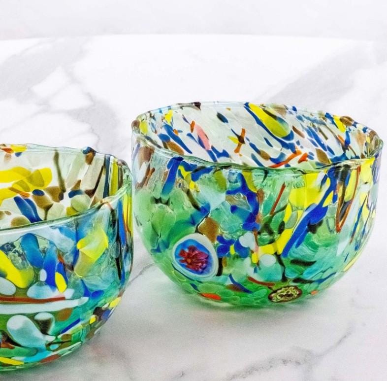 MurArt Coppette in Vetro di Murano Collezione Decoro MG diametro 12 cm