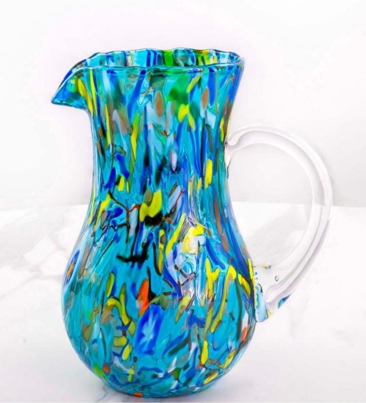 MurArt Brocca in Vetro di Murano Collezione Decoro MG B12 ml 1000 Altezza 20 cm