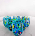 MurArt Bicchieri in vetro di Murano Collezione Decoro MG B12 Set 6 Bicchieri da 250 ml