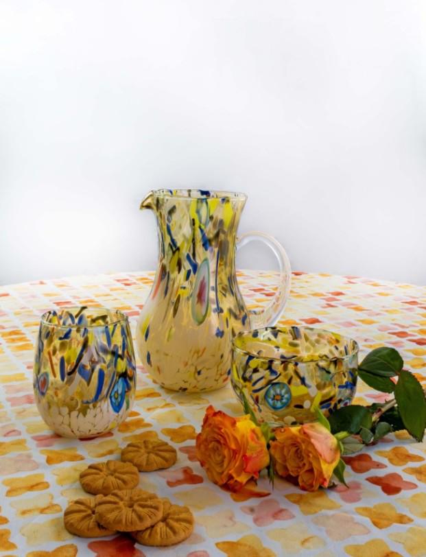 MurArt Bicchieri in vetro di Murano Collezione Decoro MG B12 Set 6 Bicchieri da 250 ml