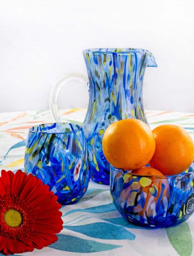 MurArt Bicchieri in vetro di Murano Collezione Decoro MG B12 Set 6 Bicchieri da 250 ml