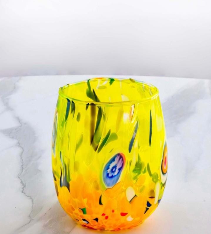 MurArt Bicchieri in vetro di Murano Collezione Decoro MG B12 Set 6 Bicchieri da 250 ml