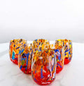 MurArt Bicchieri in vetro di Murano Collezione Decoro MG B12 Set 6 Bicchieri da 250 ml