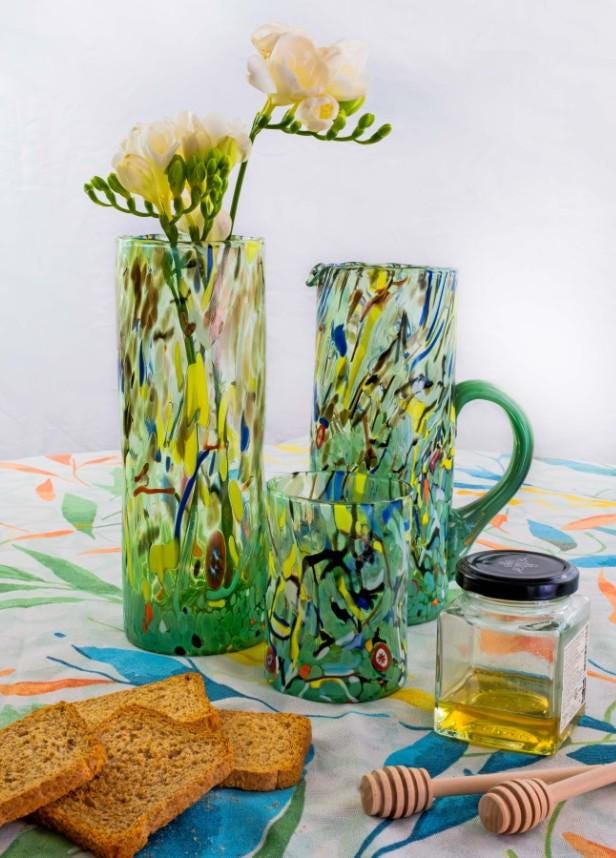 MurArt Brocca in Vetro di Murano Collezione Decoro MG B1 da 1000 ml h 22CM