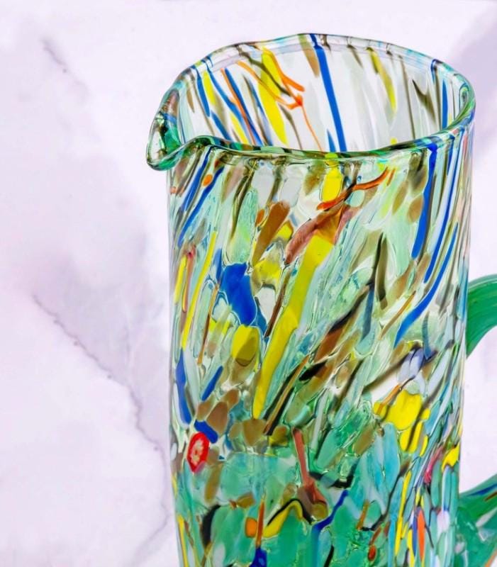 MurArt Brocca in Vetro di Murano Collezione Decoro MG B1 da 1000 ml h 22CM