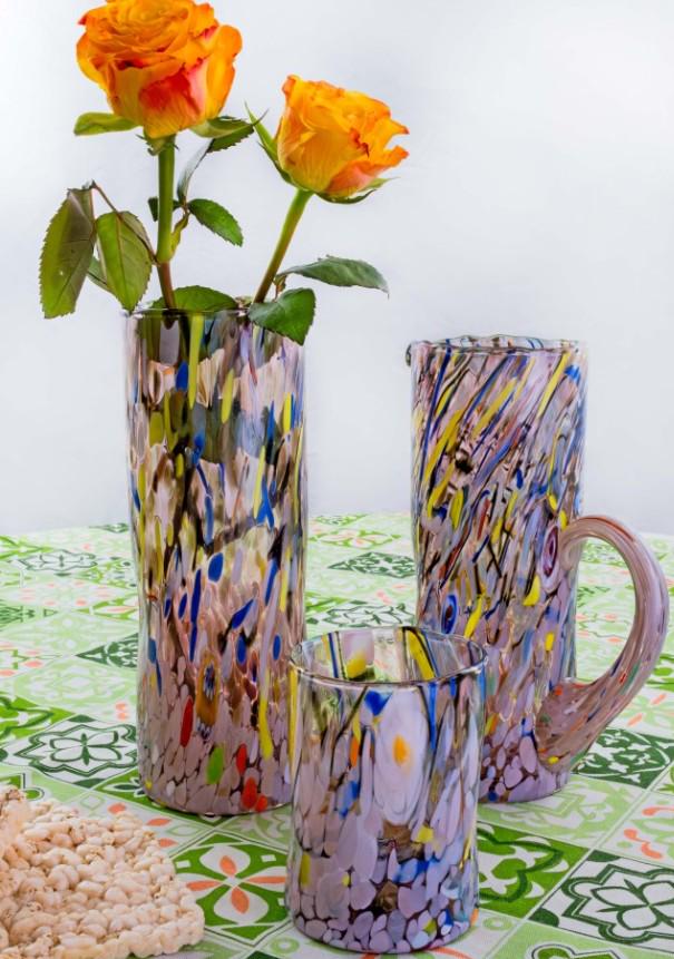 MurArt Brocca in Vetro di Murano Collezione Decoro MG B1 da 1000 ml h 22CM