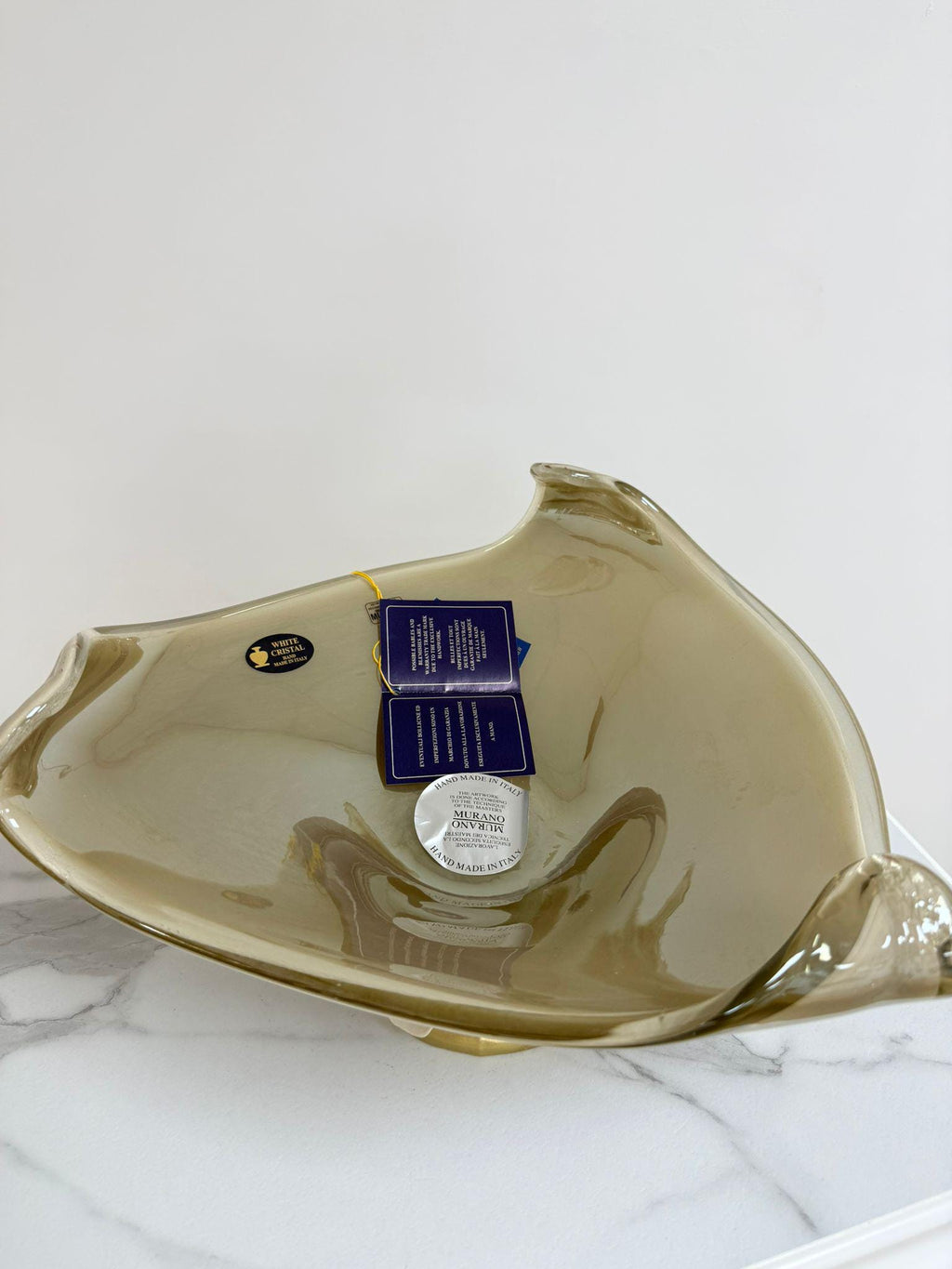 Murano Glass Centerpiece | Certified Murano Glass | Made in Italy | Table Decoration | Collection White Crystal