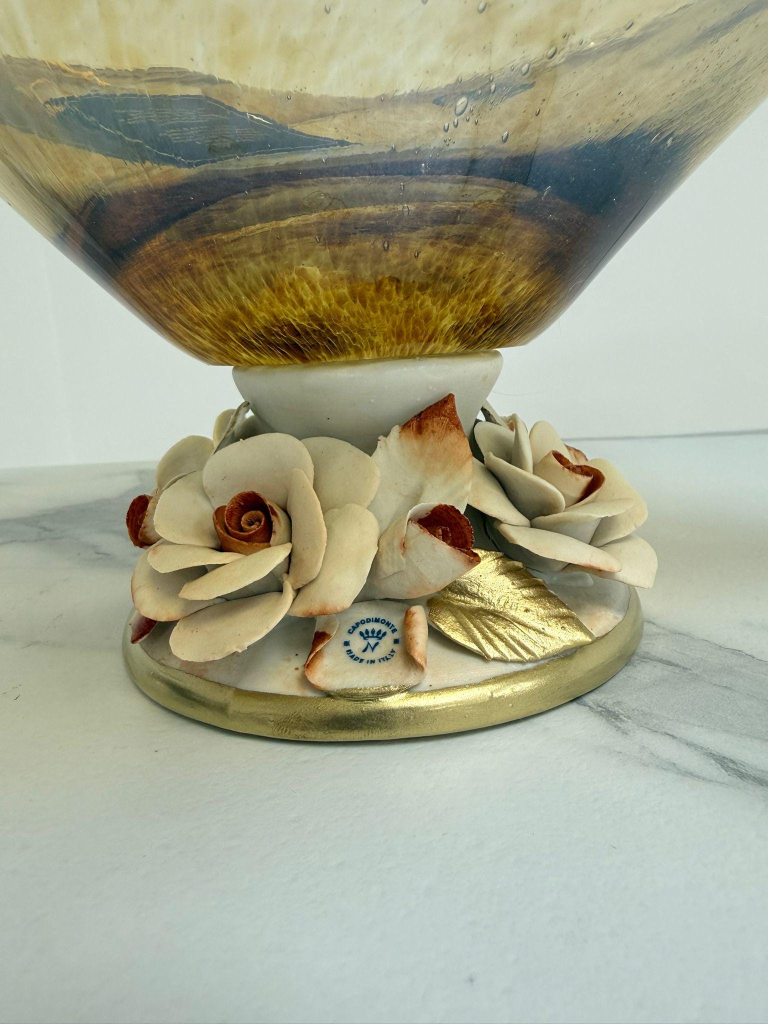 Murano Glass Centerpiece | Certified Murano Glass | Made in Italy | Table Decoration | Collection White Crystal