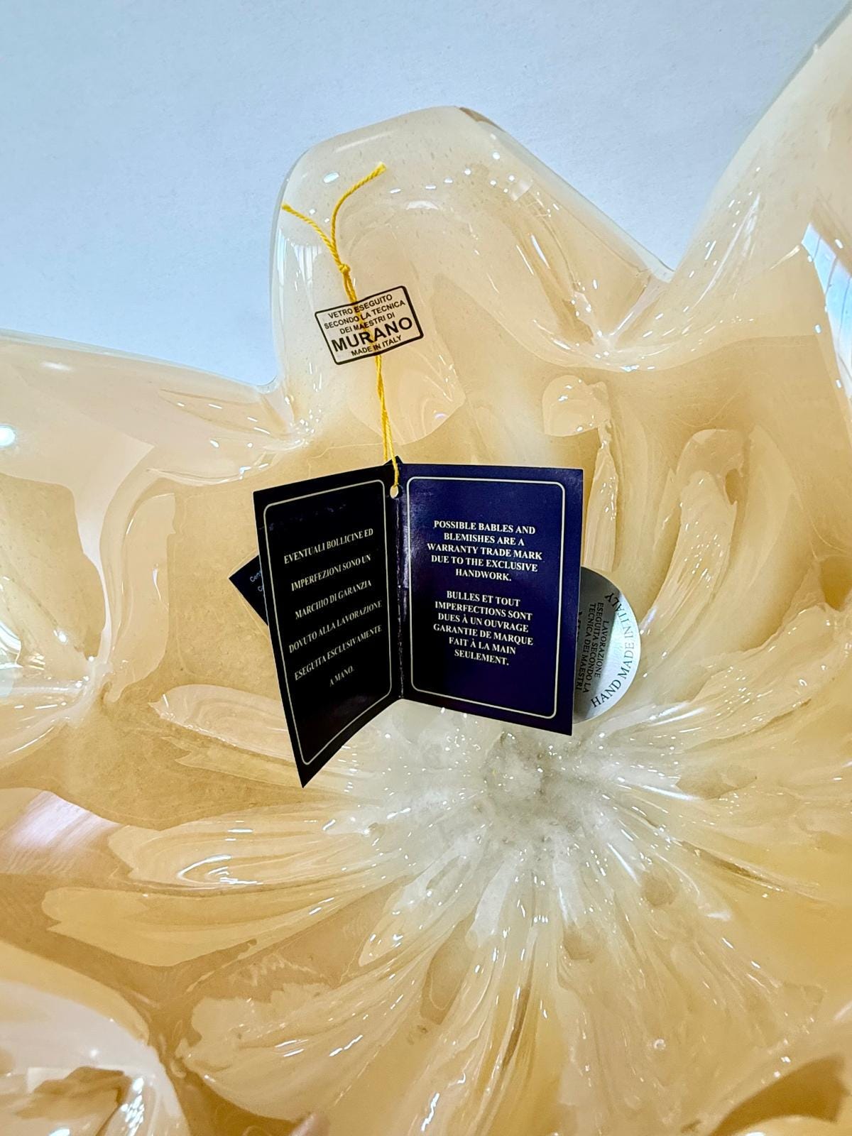 Murano Glass Centerpiece | Certified Murano Glass | Made in Italy | Table Decoration | Collection White Crystal