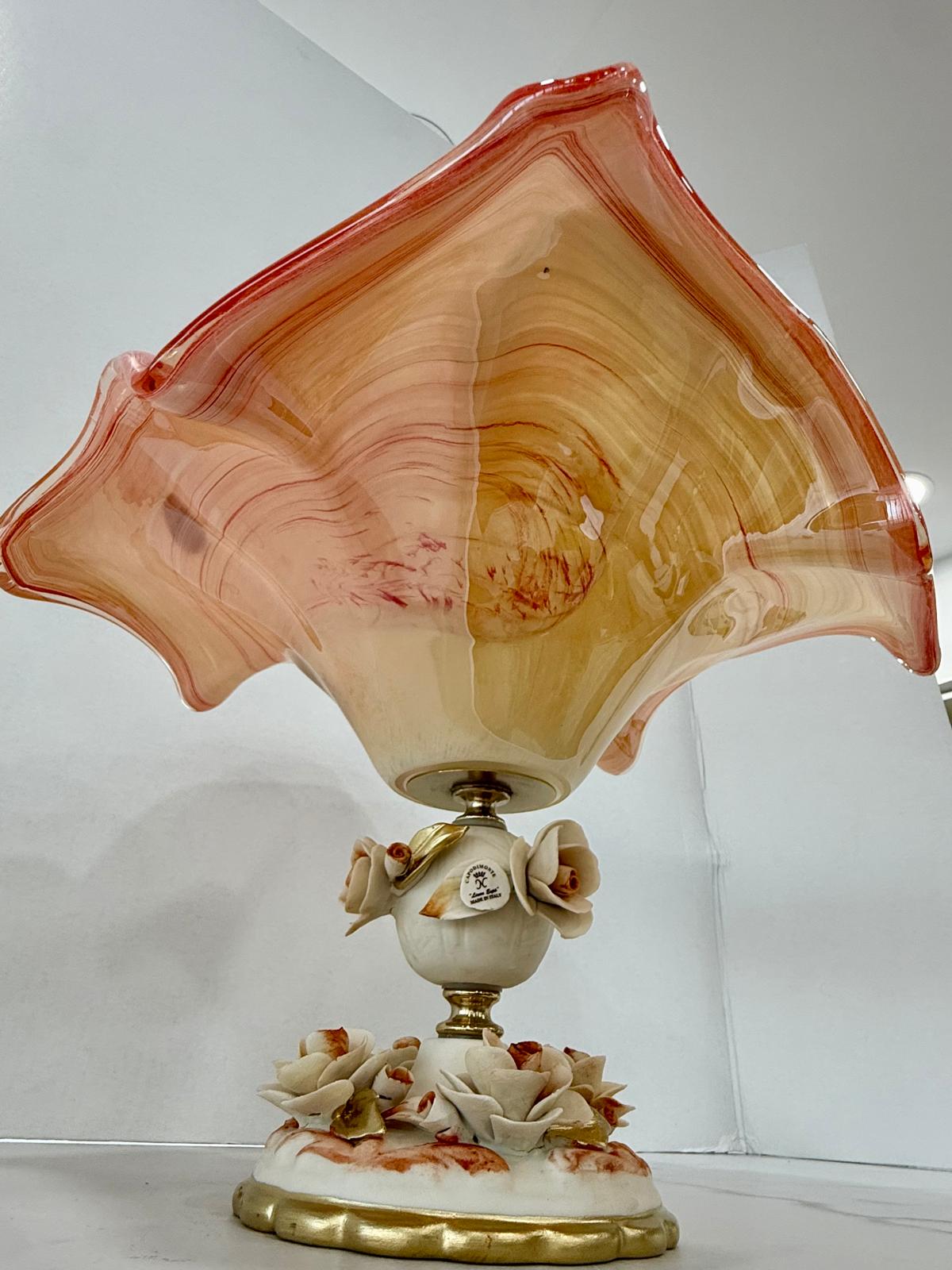 Murano Glass Centerpiece | Certified Murano Glass | Made in Italy | Table Decoration | Collection White Crystal