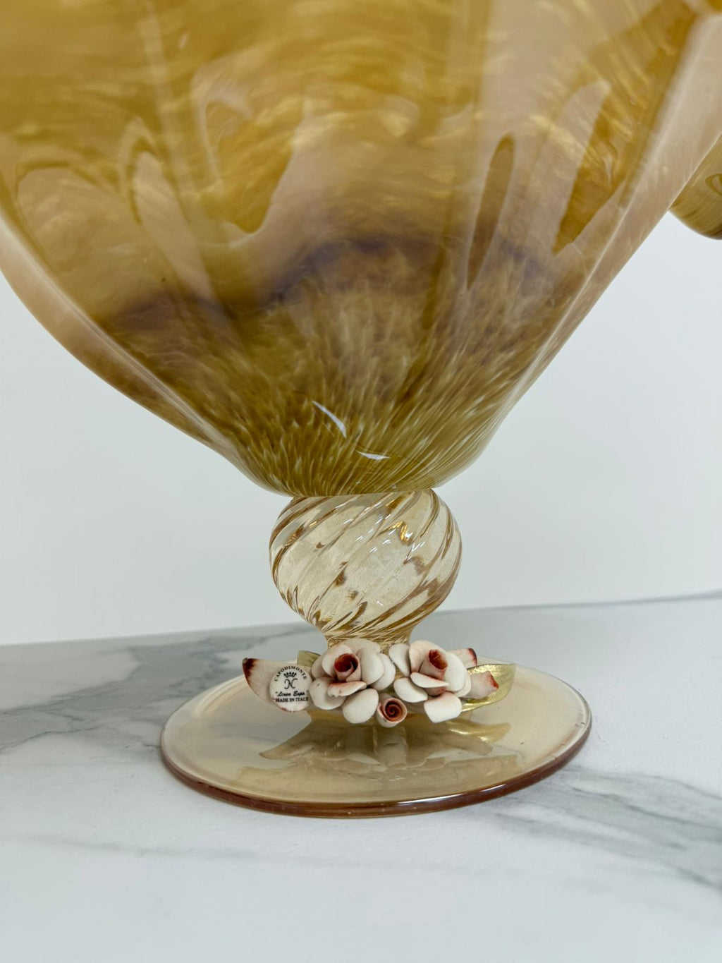 Murano Glass Centerpiece | Certified Murano Glass | Made in Italy | Table Decoration | Collection White Crystal
