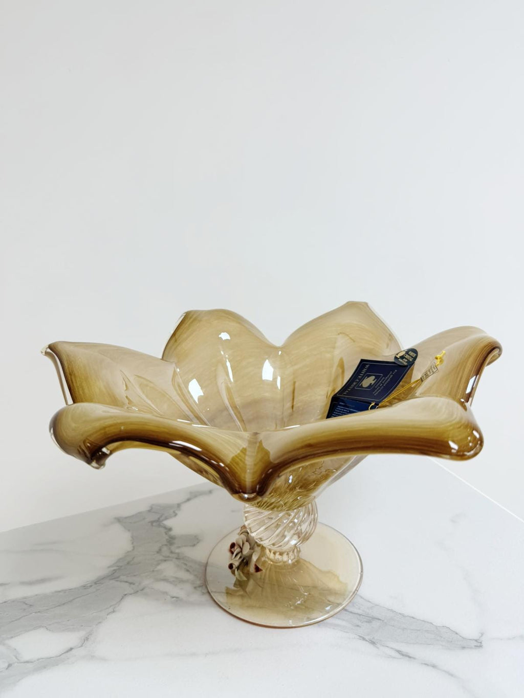 Murano Glass Centerpiece | Certified Murano Glass | Made in Italy | Table Decoration | Collection White Crystal