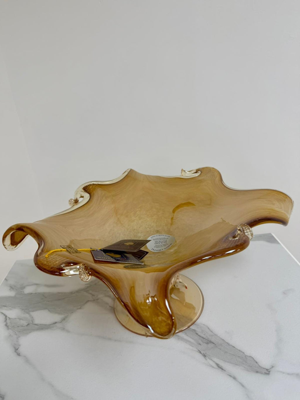 Murano Glass Centerpiece | Certified Murano Glass | Made in Italy | Table Decoration | Collection White Crystal