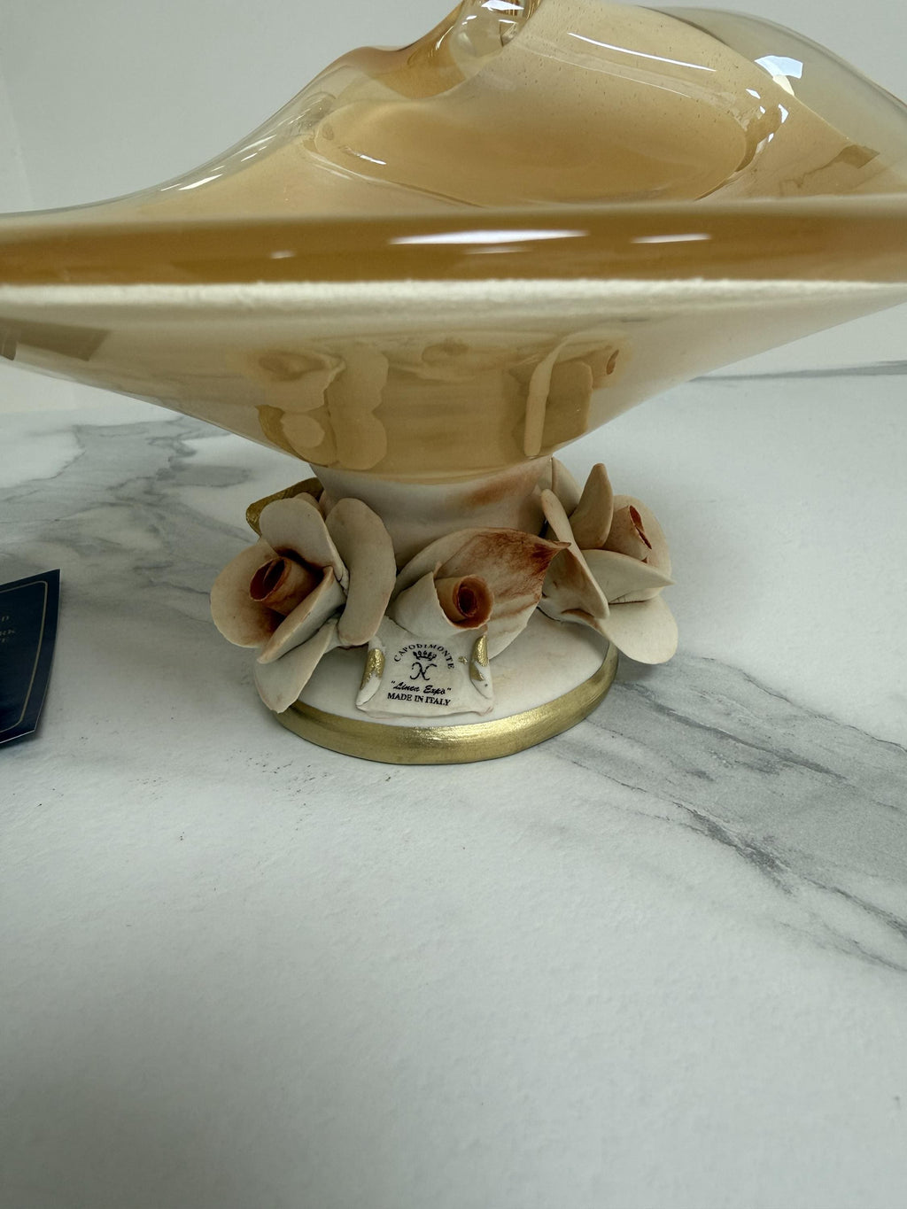 Murano Glass Centerpiece | Certified Murano Glass | Made in Italy | Table Decoration | Collection White Crystal