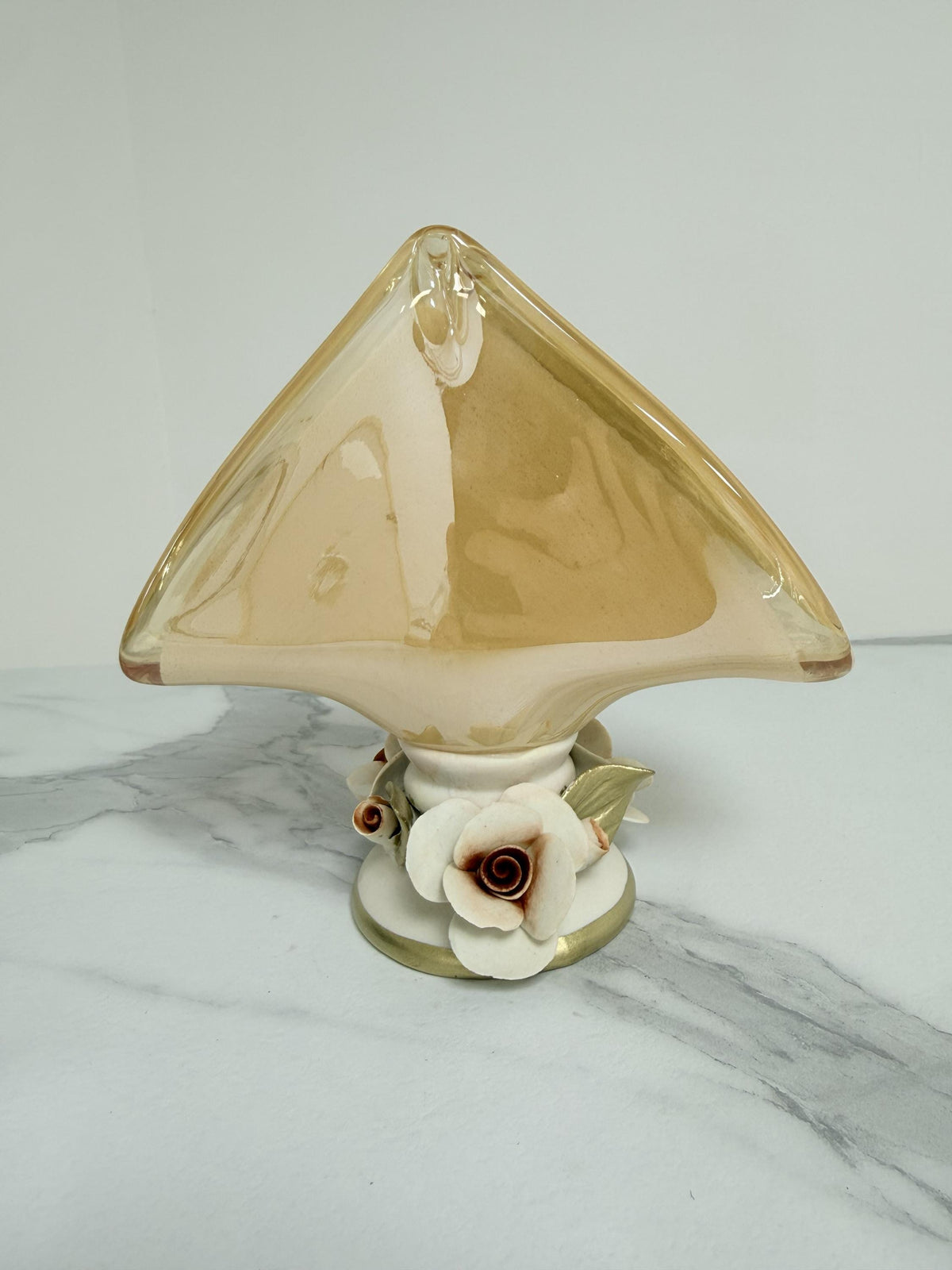 Murano Glass Centerpiece | Certified Murano Glass | Made in Italy | Table Decoration | Collection White Crystal