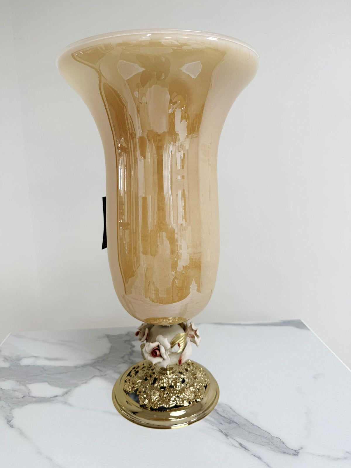 Murano Glass Vase | Certified Murano Glass | Made in Italy | Decorative Vase | Collection White Crystal
