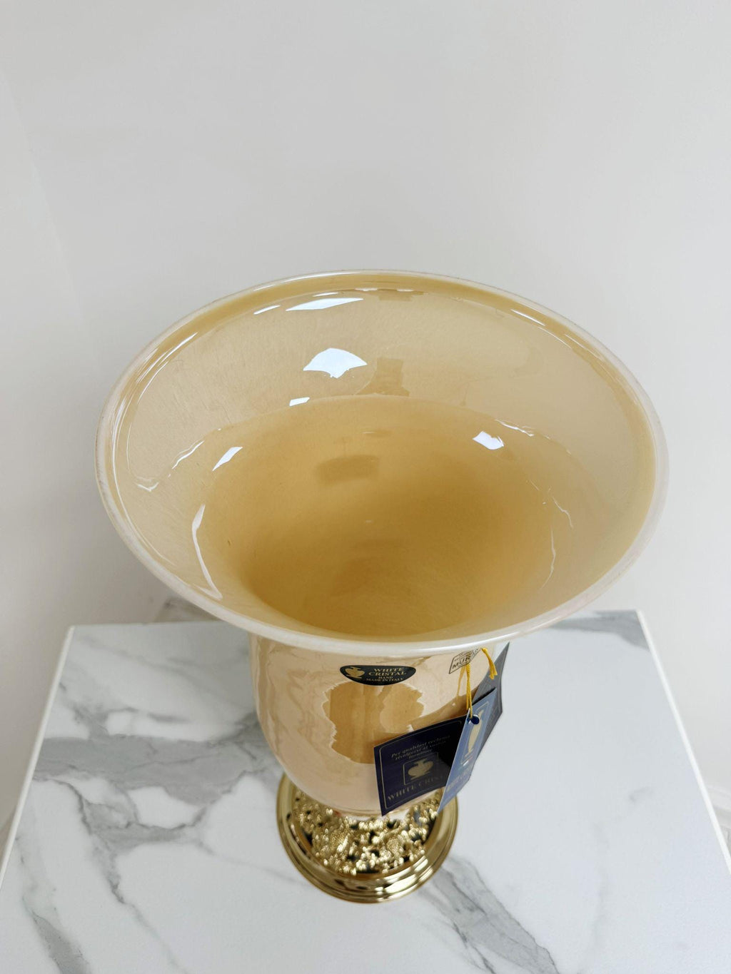 Murano Glass Vase | Certified Murano Glass | Made in Italy | Decorative Vase | Collection White Crystal